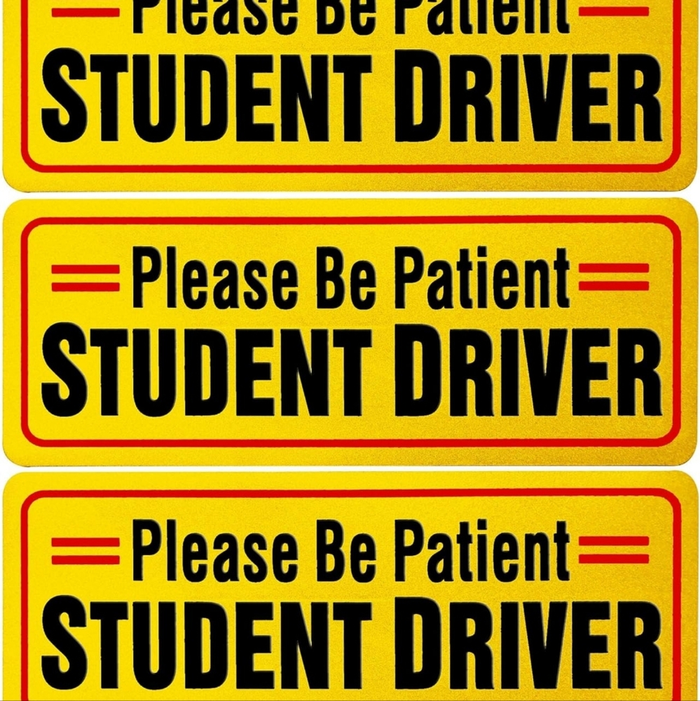 Student Driver Sign Magnetic Bumper Sticker 3 paxk